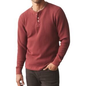 NWOT American Giant Men’s Waffle Long Sleeve Henley Shirt Size Medium